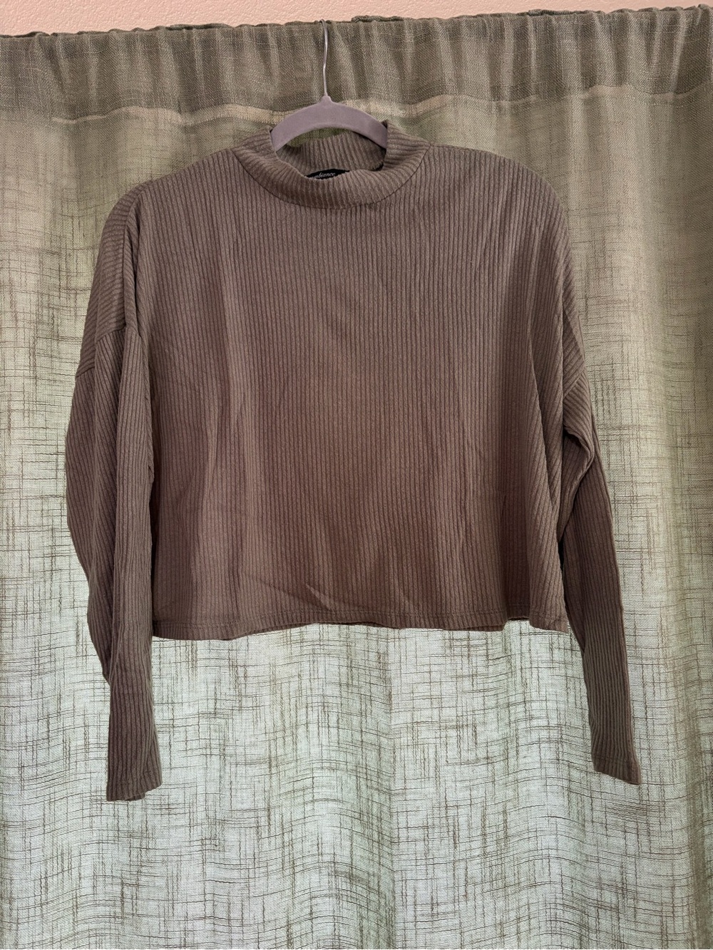 Ribbed Long Sleeve Cropped Long Sleeve - Sage Green